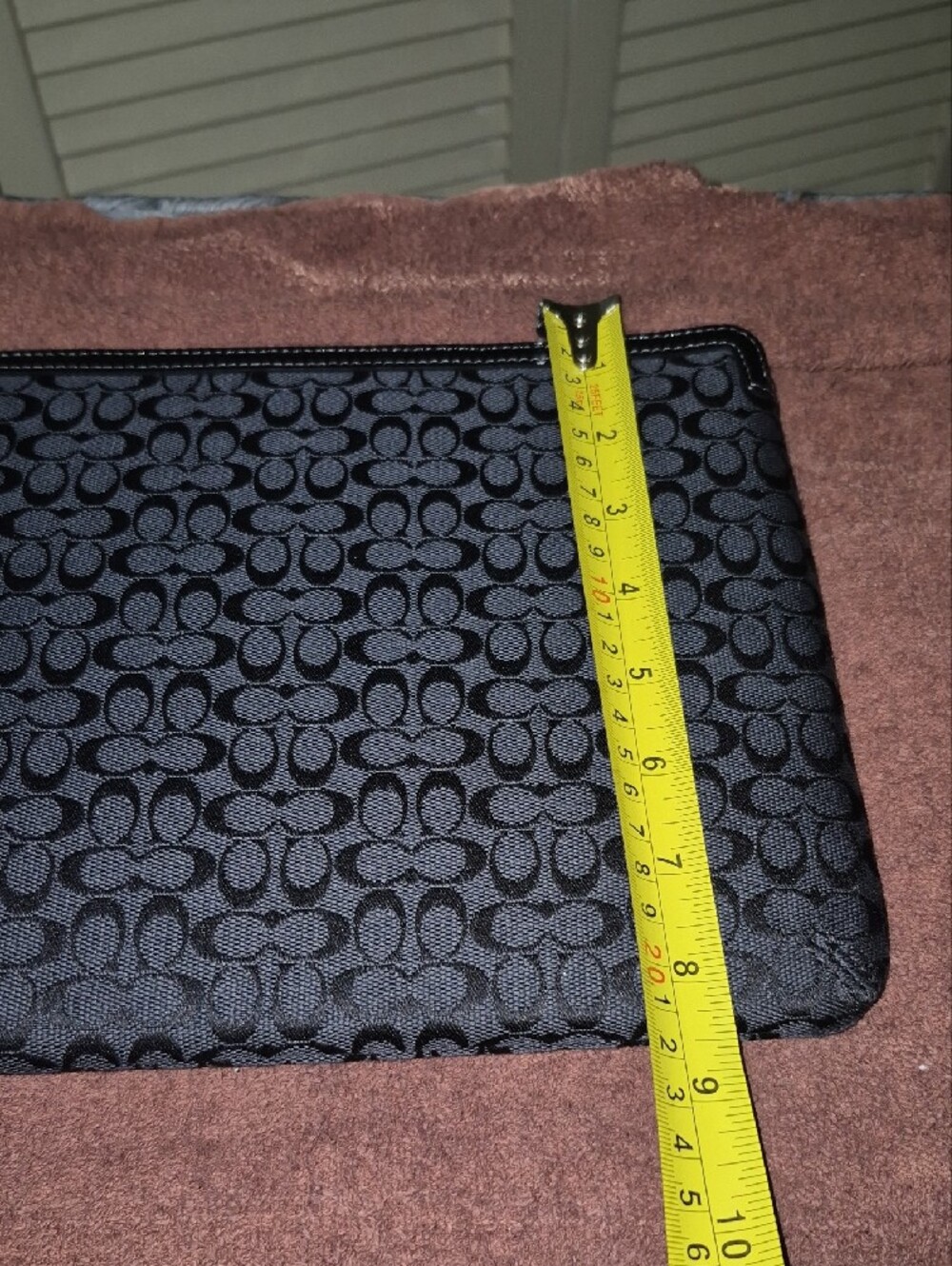 Coach  Black Signature Pattern Zip Pouch - Picture 4 of 6